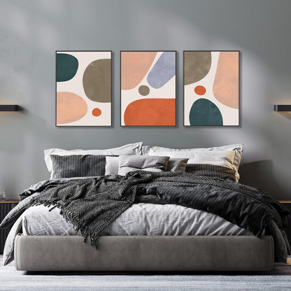 EbonCanvas 3-Piece Framed Abstract Wall Art – 16x24" Each (Style B)