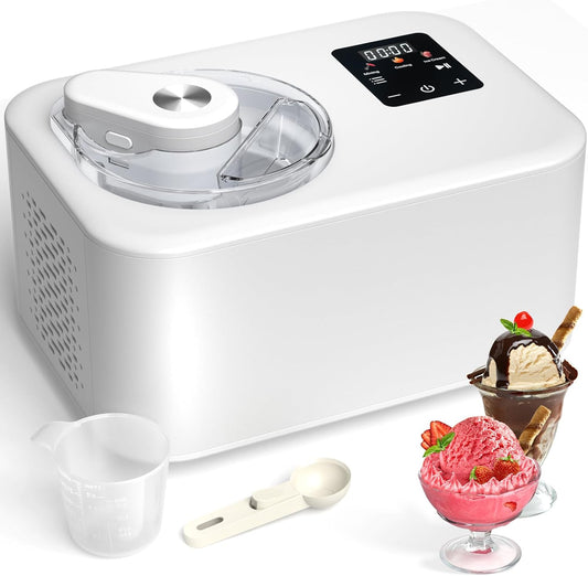 Automatic Ice Cream Maker with Compressor – 1.28 Quart