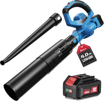 The Enhulk cordless leaf blower delivers powerful performance with 460 CFM airflow and 190 MPH airspeed, ideal for clearing leaves, debris, snow, and dust. Compact and battery-powered, it offers reliable runtime and easy maneuverability for any outdoor task.

• 20V cordless design with 4.0Ah battery and charger included
• Max airflow of 460 CFM and airspeed up to 190 MPH
• 6 variable speed settings for precise control
• 2-in-1 nozzle design for wide and concentrated airflow
• Up to 45 minutes of runtime on 