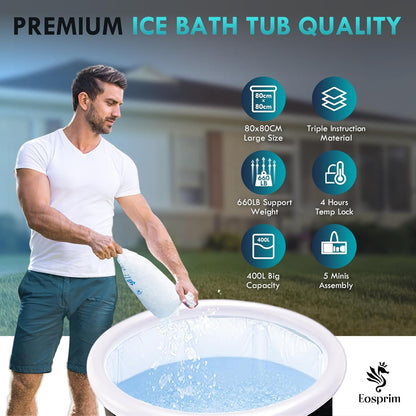 Eosprim Inflatable Ice Bath Tub – Cold Plunge Hot Soak Use