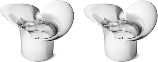 Georg Jensen Cobra Collection Tealight Holders - Set of Two