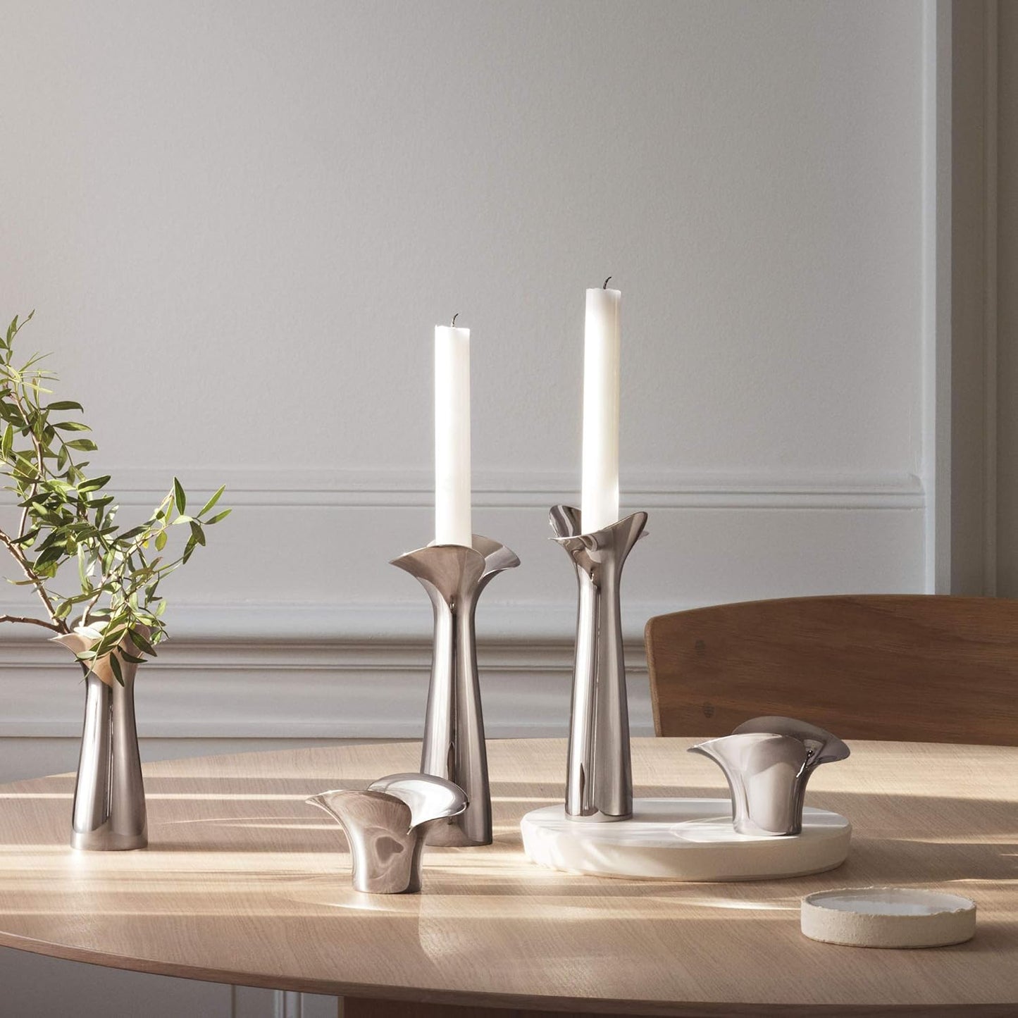 Georg Jensen Cobra Collection Tealight Holders - Set of Two