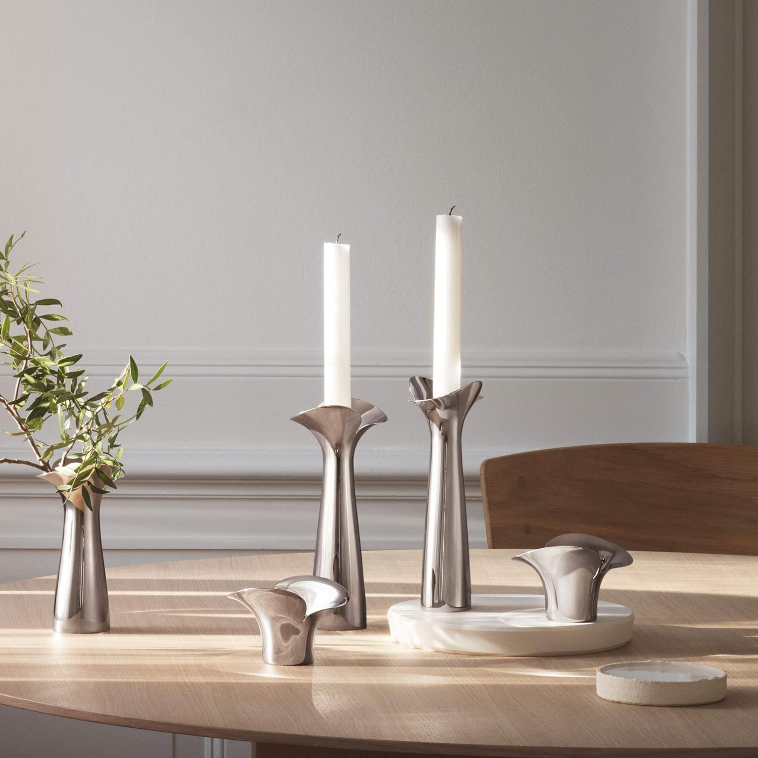 Georg Jensen Cobra Collection Tealight Holders - Set of Two