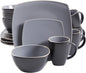 Gibson Soho Lounge Square Reactive Glaze Stoneware Dinnerware Set 