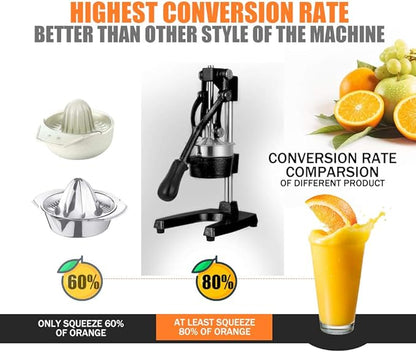 Gowintech Heavy Duty Manual Citrus Juicer – Cast Iron, Black