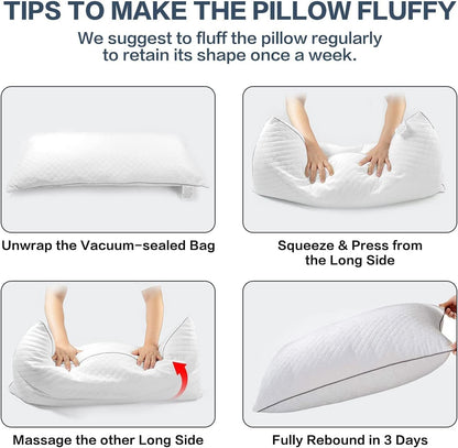 Hotel Pillows 2 Pack – Down Alternative Velvet Pillows for All Sleep Positions