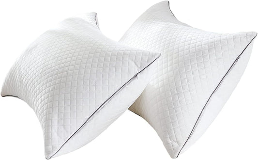 Hotel Pillows 2 Pack – Down Alternative Velvet Pillows for All Sleep Positions