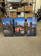 Boston Skyline at Dusk – 3-Piece Canvas Wall Art