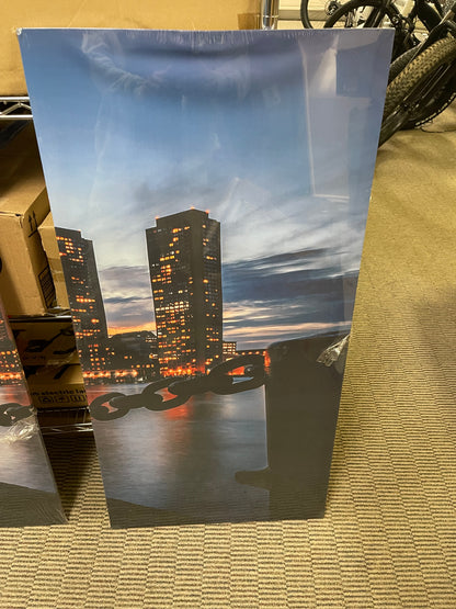 Boston Skyline at Dusk – 3-Piece Canvas Wall Art