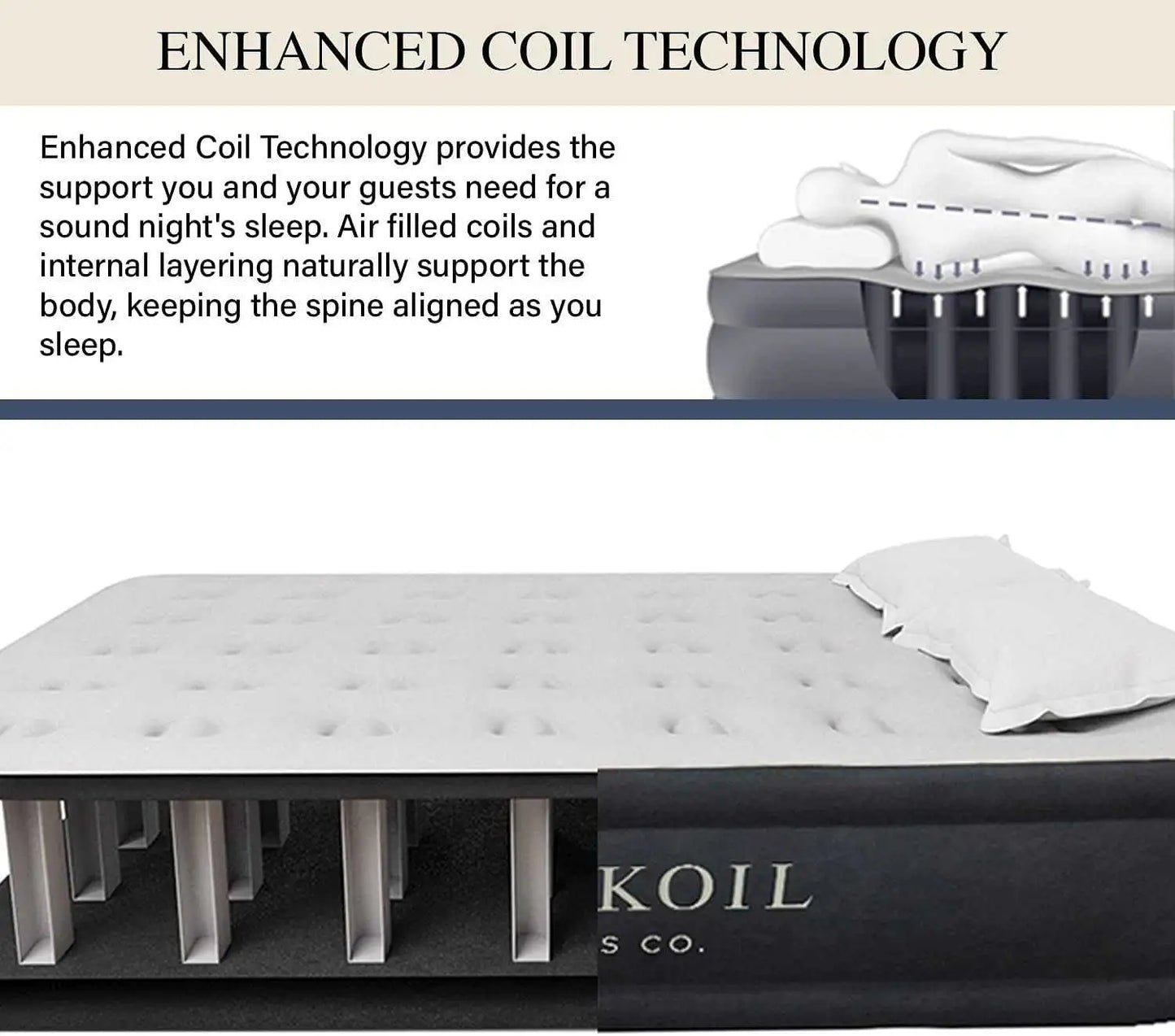 King Koil Pillow Top Plush Queen Air Mattress With Built Pump