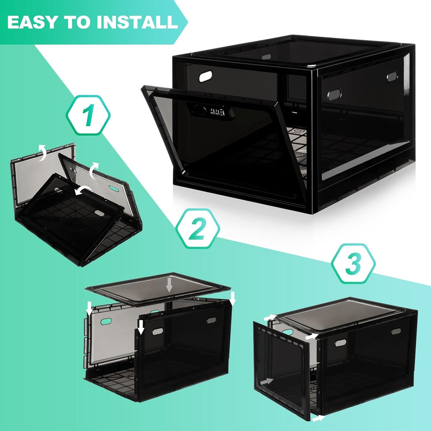 Lockable Storage Box – 2-Pack Combination Code Containers for Food, Electronics