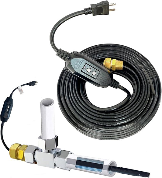 MAXKOSKO 85 Ft In-Line Pipe Heating Cable – 120V, Safe for Drinking Water
