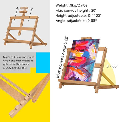 MEEDEN Acrylic Painting Set with Beechwood Tabletop Easel