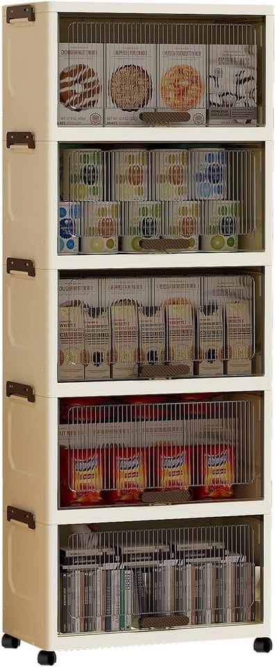 MQmaiqing 5-Tier Clear Plastic Storage Bins with Lids