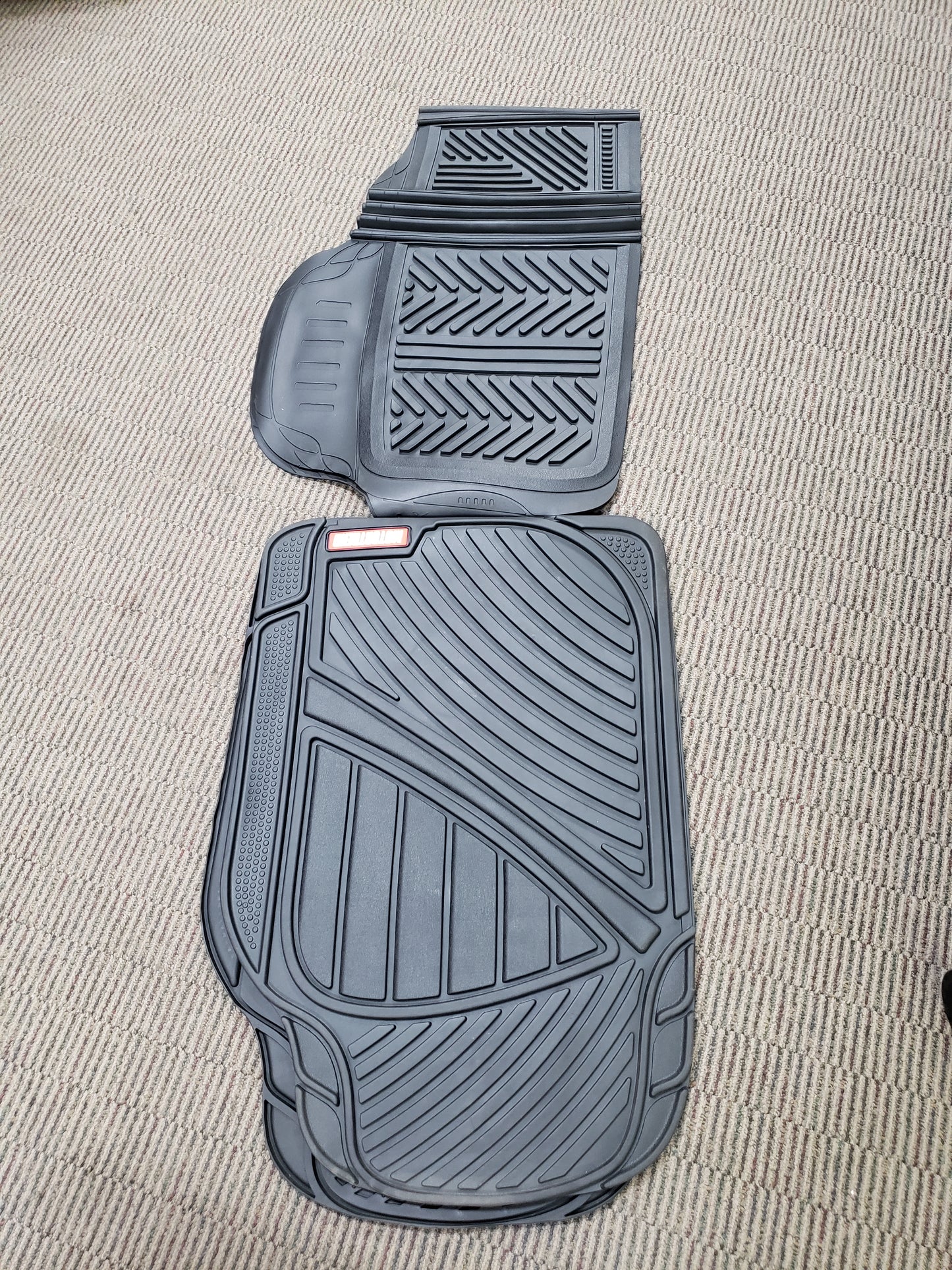Motor Trend FlexTough 3-Piece Rubber Car Floor Mats – All-Weather Protection for Cars, Trucks & SUVs