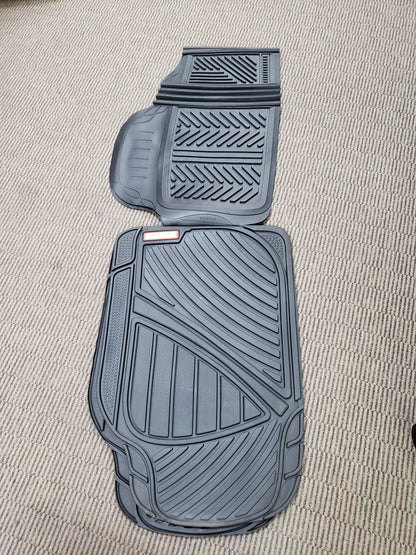 Motor Trend FlexTough 3-Piece Rubber Car Floor Mats – All-Weather Protection for Cars, Trucks & SUVs