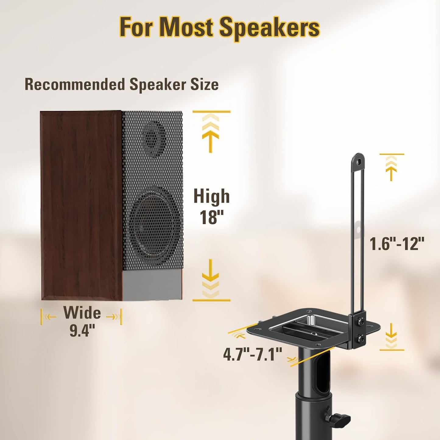 Mounting Dream Universal Speaker Stands for Surround Sound Speakers
