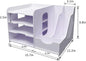 Natwind 4-Tier Office White Desktop Organizer – Paper File Rack with Vertical &amp; Horizontal File Holder