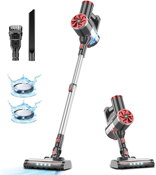 Prettycarelife P4 Cordless Vacuum Cleaner – 40KPa, Self-Standing, LED Display