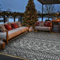 Reversible Outdoor Camping Rug with LED Strip – Grey & White, 9x12 ft