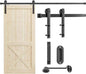 Upgrade your interior design with the Signstek Sliding Barn Door Hardware Kit. Crafted from durable steel, this 8 ft black kit comes with all the necessary components for a simple, yet sturdy installation. Enjoy effortless and noiseless sliding, adding a touch of rustic elegance to your home.