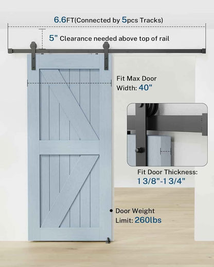 Titeck 6.6FT Barn Door Hardware Kit