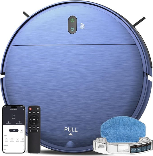 Robot Vacuum and Mop Combo – WiFi, App, Voice Control, Self-Charging