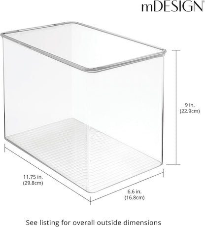 mDesign Stackable Plastic Storage Boxes – 4 Pack (Clear)