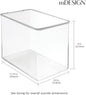 mDesign Stackable Plastic Storage Boxes – 4 Pack (Clear)