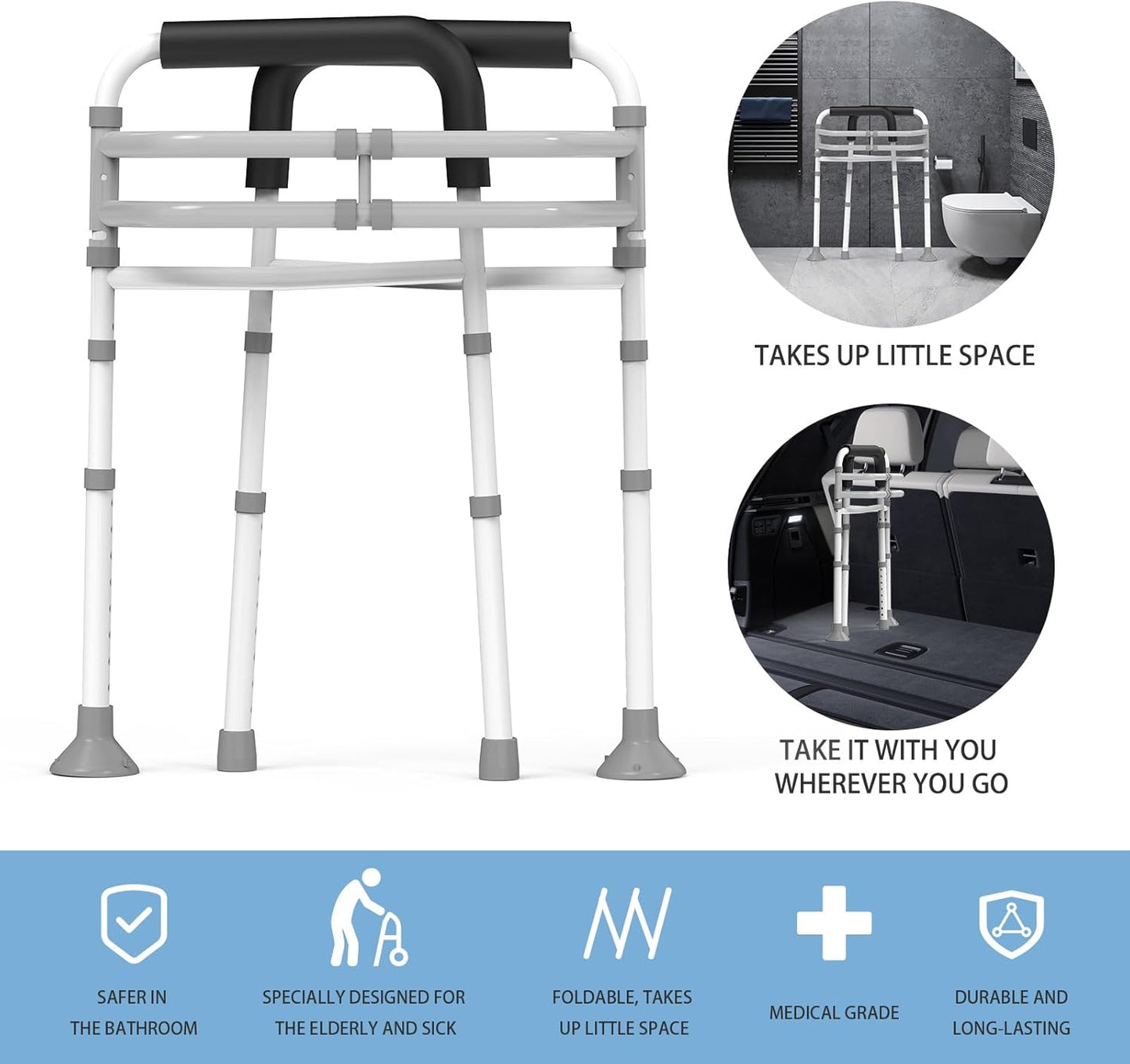WISDEER Toilet Safety Rails Stand Alone