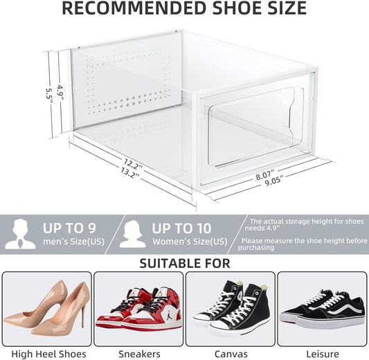 Elechomes 18 Pack Clear Shoe Boxes