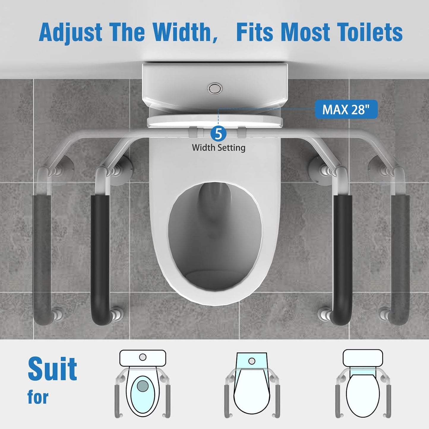WISDEER Toilet Safety Rails Stand Alone